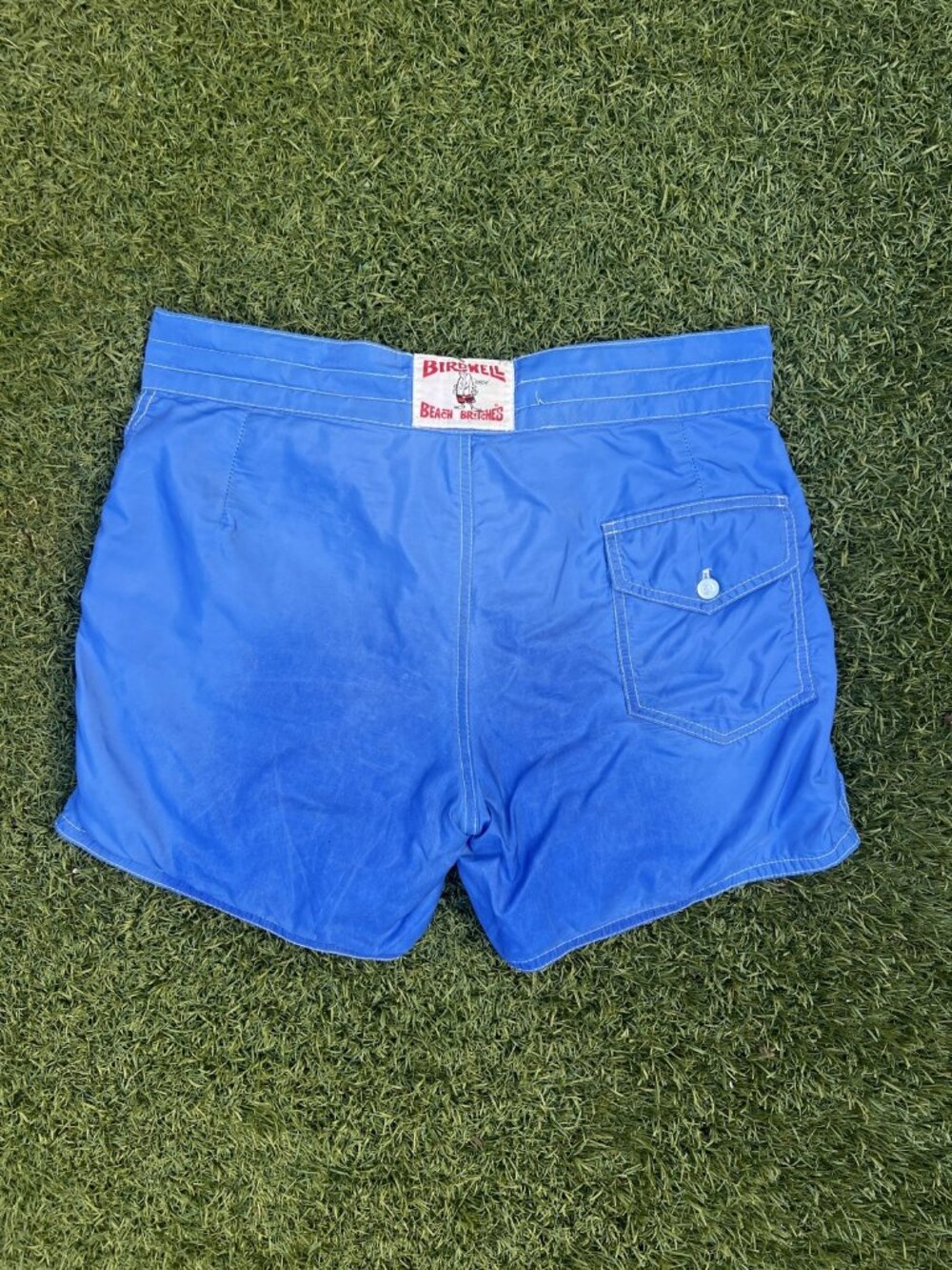 Vintage 1960s Birdwell Beach Britches Board Shorts Blue Swim Trunks Mens 32